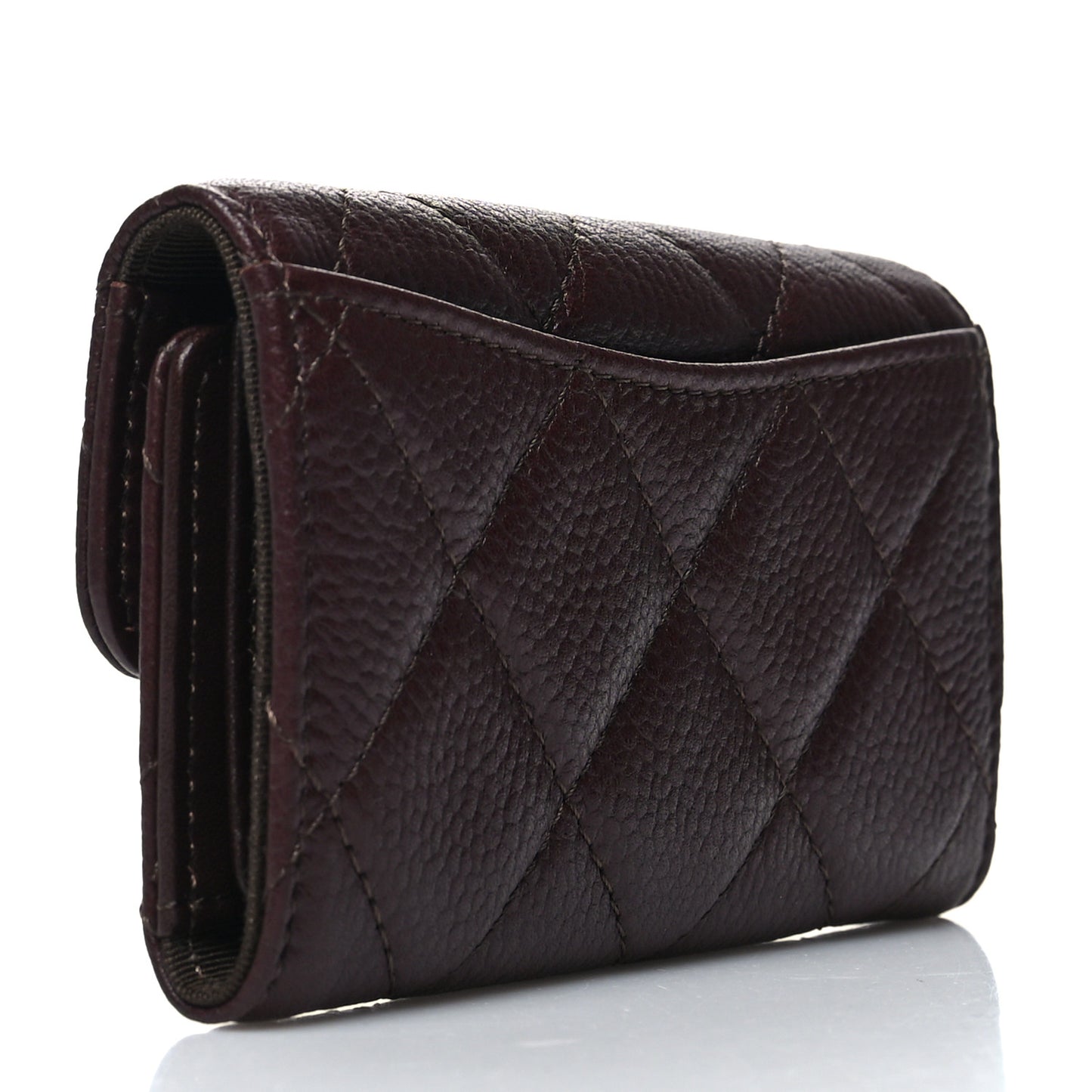 Caviar Quilted 6 Key Holder Dark Brown