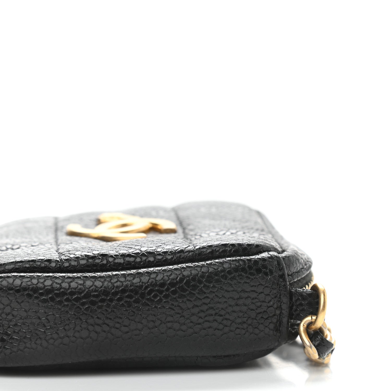 Chanel Caviar Quilted Diamond Coin Purse With Chain Black 8 of 8