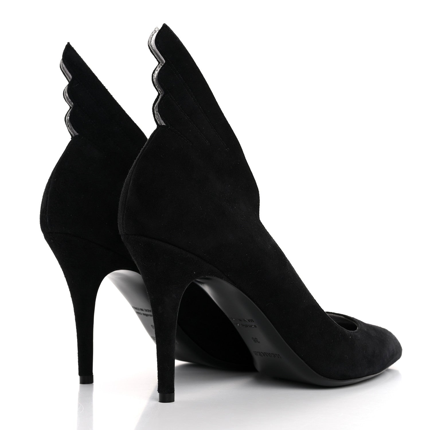 Hermes Suede Goatskin Victoire 90 Pumps 38 Black 5 of 9