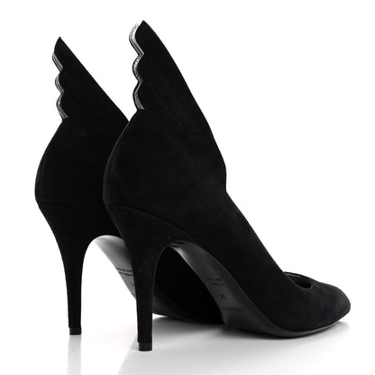 Hermes Suede Goatskin Victoire 90 Pumps 38 Black 5 of 9