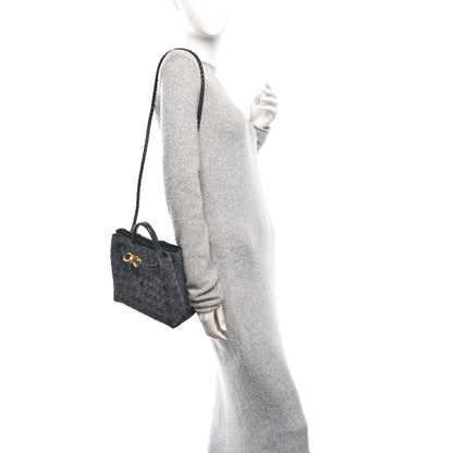 Bottega Veneta Suede Intrecciato Small Andiamo Shoulder Bag Graphite 2 of 10