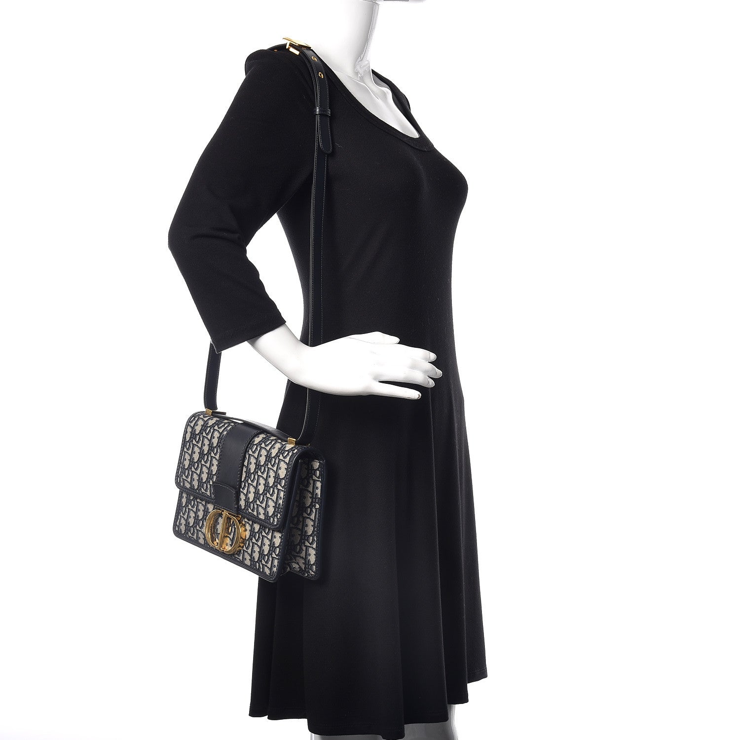 Christian Dior Oblique 30 Montaigne Flap Bag Blue 2 of 10