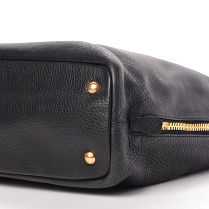 Prada Vitello Daino Side Zip Tote Black 7 of 11