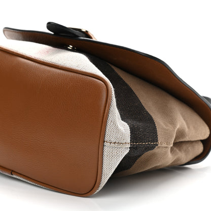 Burberry Canvas Mega Check Grainy Calfskin Small Shellwood Crossbody Brown 11 of 14