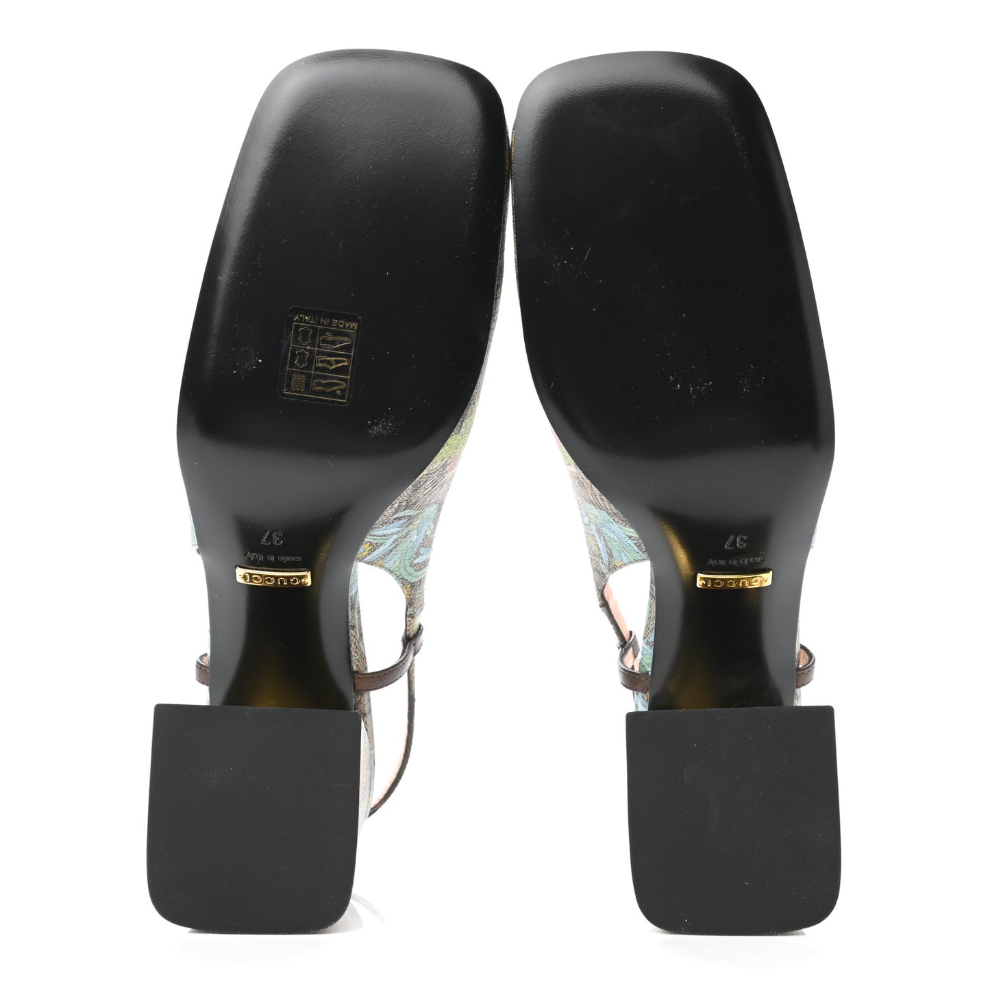 GG Supreme Monogram Tiger Savanah Horsebit 75mm Slingback Pumps 37 Beige Ebony Multicolor