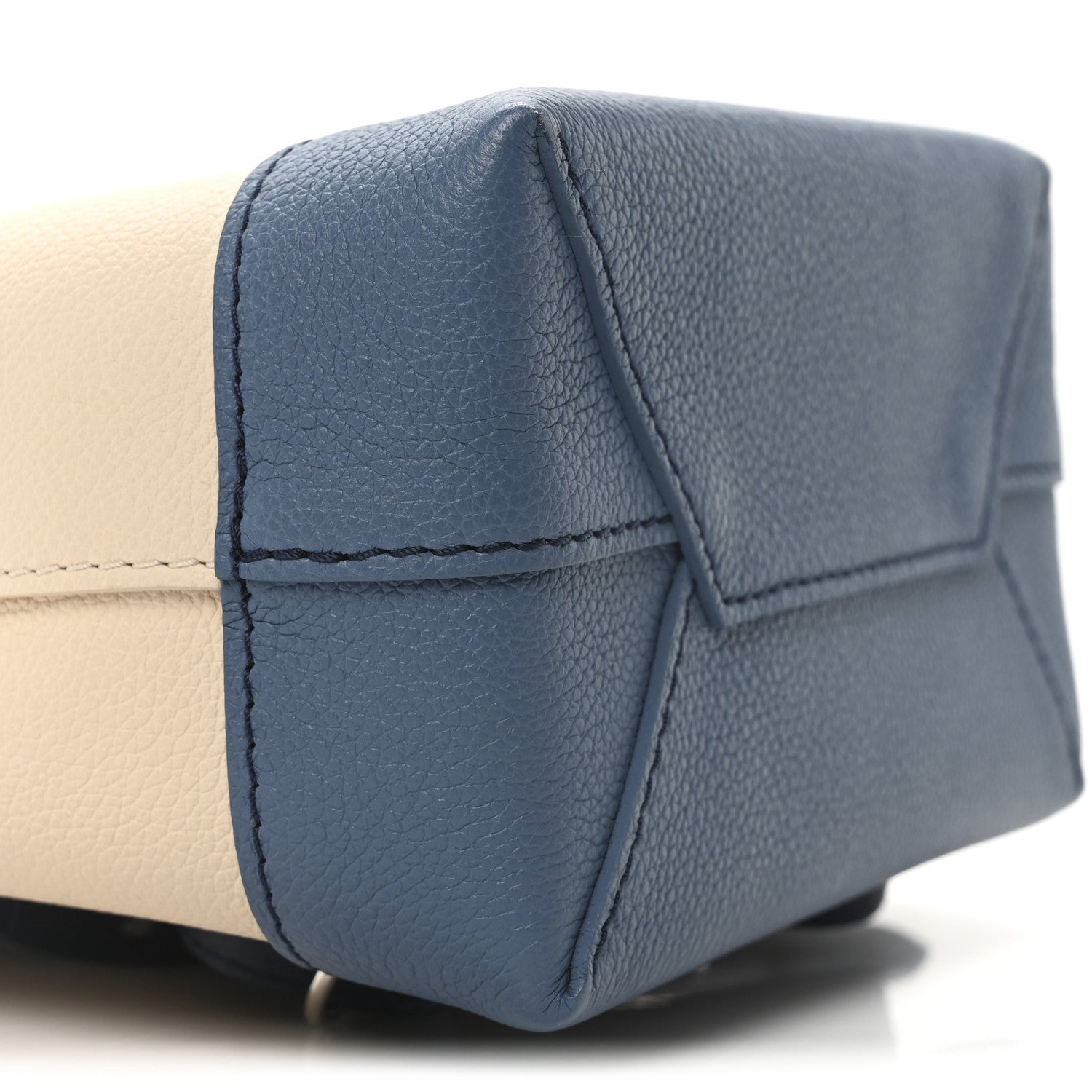 Louis Vuitton Calfskin Lockme Mini Backpack Blue Jean Creme 8 of 9