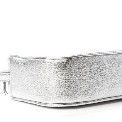 Balenciaga Metallic Goatskin Logo XS Everyday Camera Bag Argent Black 6 of 9