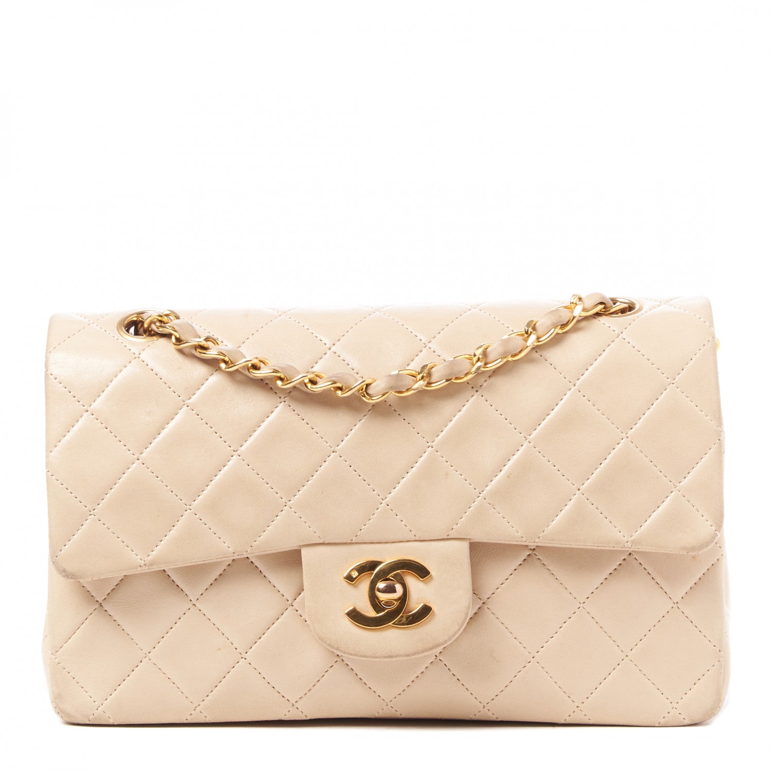 Chanel Lambskin Quilted Small Double Flap Beige 1 of 9
