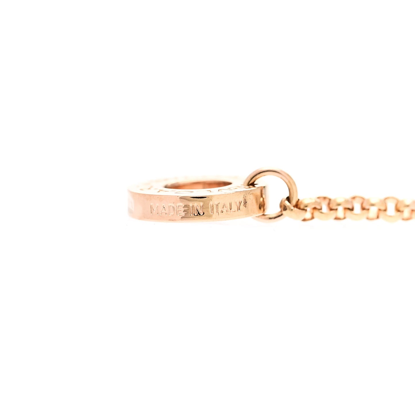 18K Rose Gold Diamond Small B.Zero1 Pave Pendant Necklace