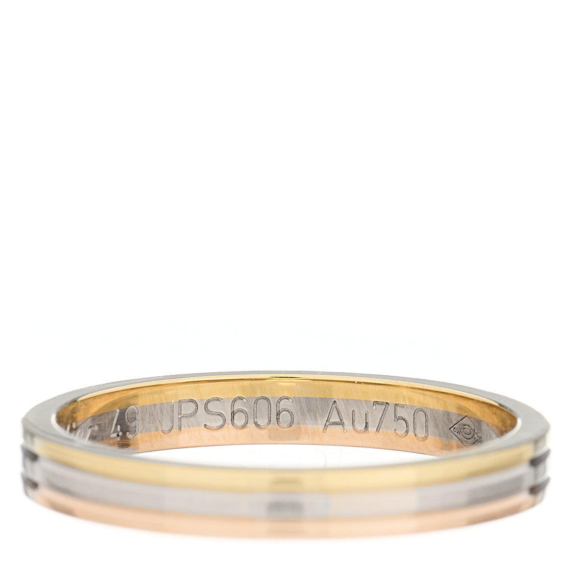 18K Pink White Yellow Gold 2.5mm Vendome Louis Cartier Wedding Band Ring 49 5