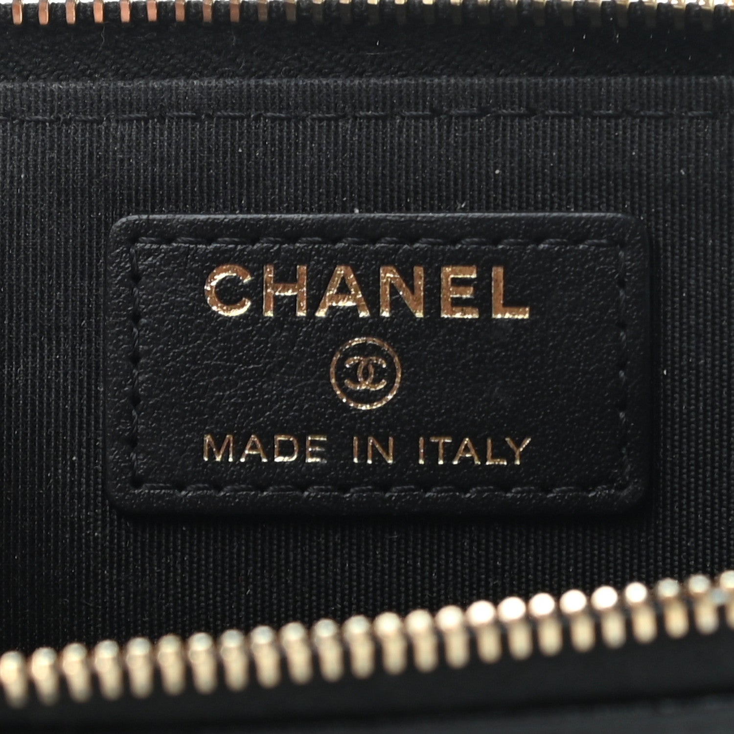 Chanel Caviar Camellia Embossed Key Holder Case Black 6 of 8