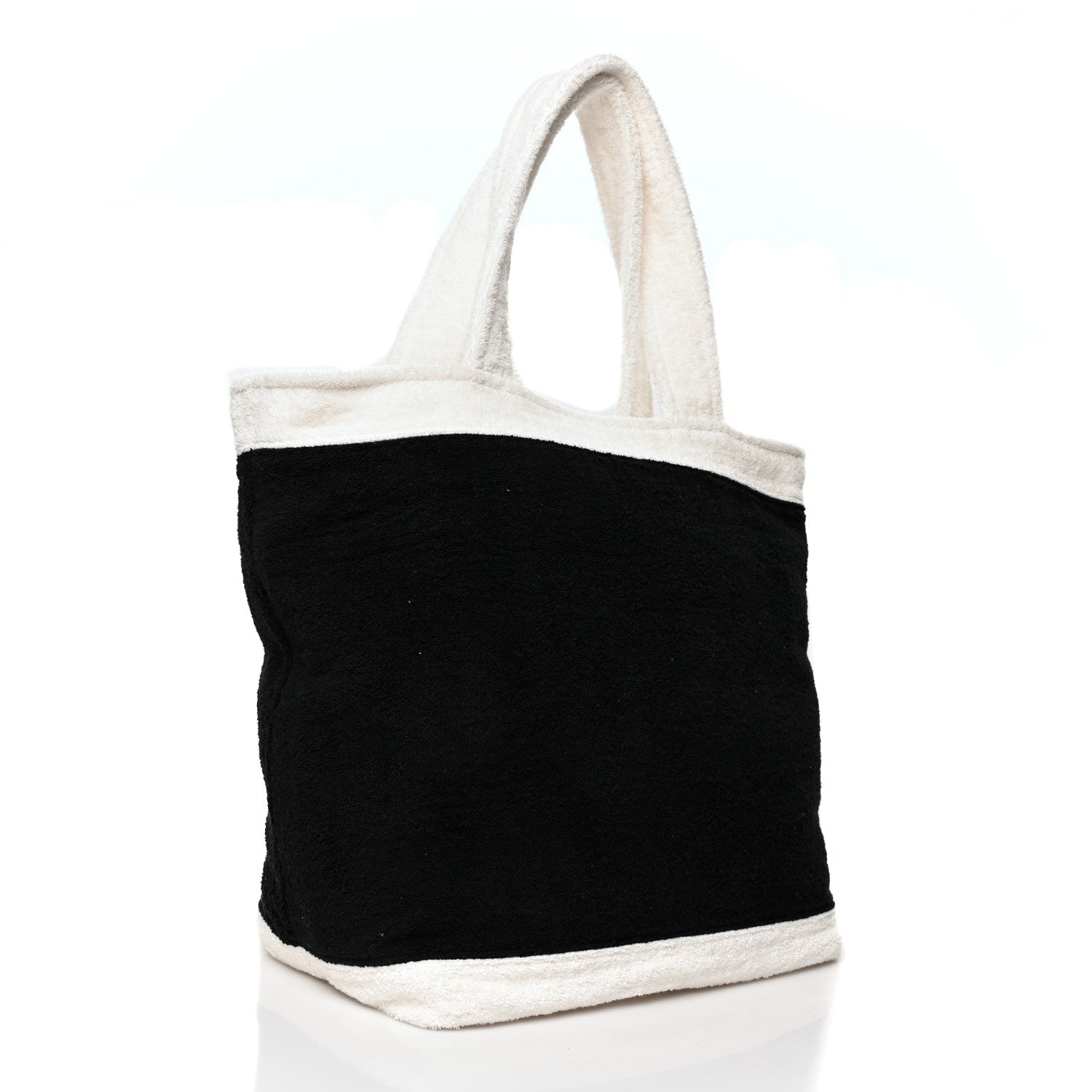 Chanel Terry Cotton CC Beach Tote Towel Set Black White 4 of 12