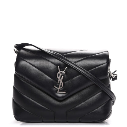 Saint Laurent Calfskin Y Quilted Monogram Toy Loulou Crossbody Bag Black 1 of 9