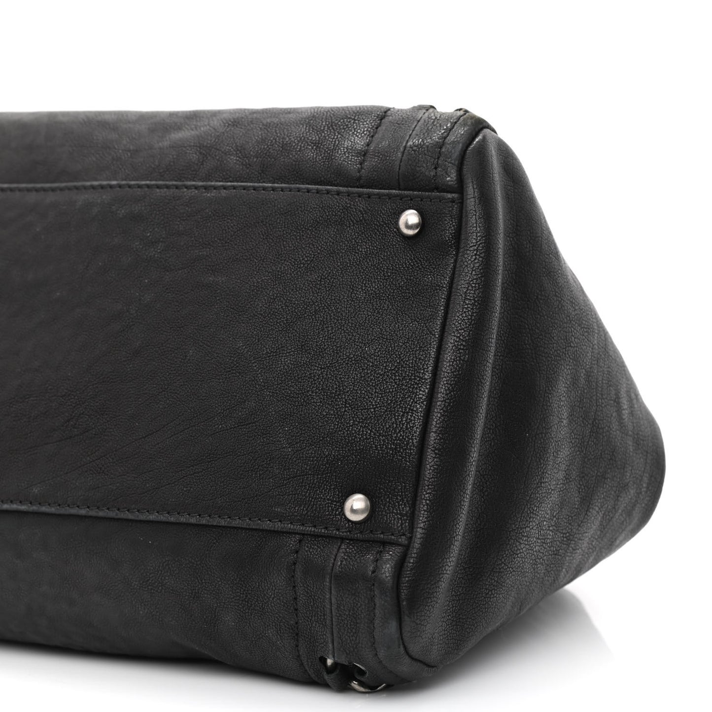 Calfskin East West Modern Chain Tote Black