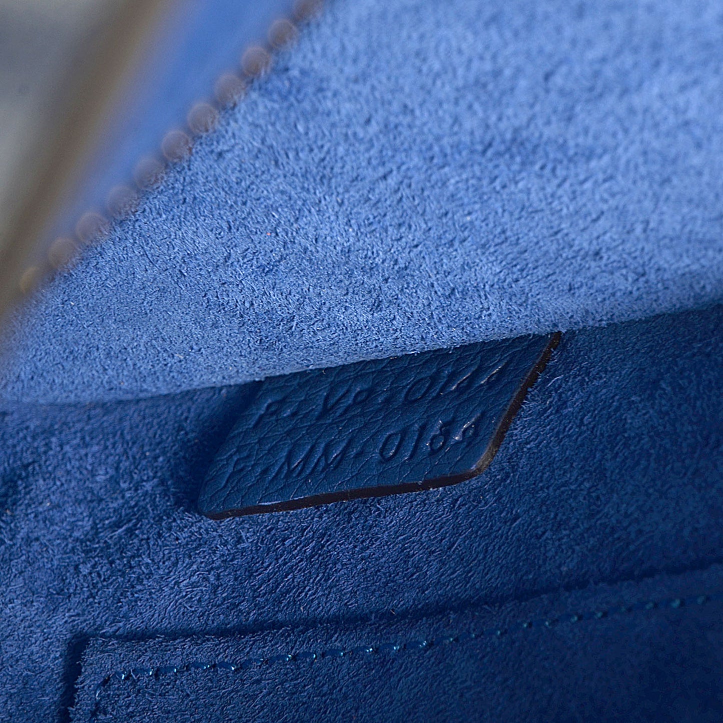 Drummed Calfskin Nano Luggage Indigo