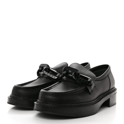 Louis Vuitton Calfskin Oversized Chain Academy Loafers 38 Black 3 of 7
