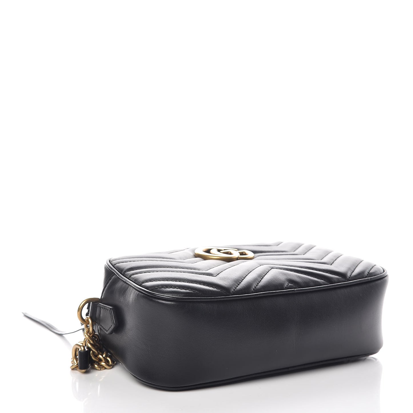 Calfskin Matelasse Small GG Marmont Chain Shoulder Bag Black
