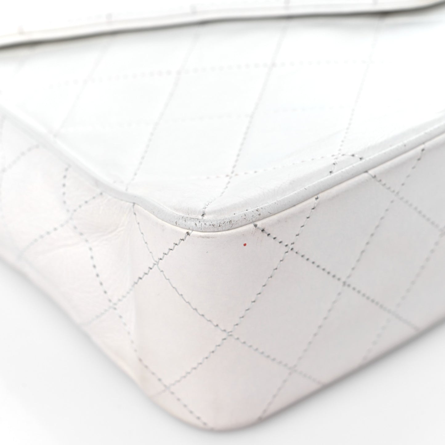 Lambskin Quilted Envelope Flap White