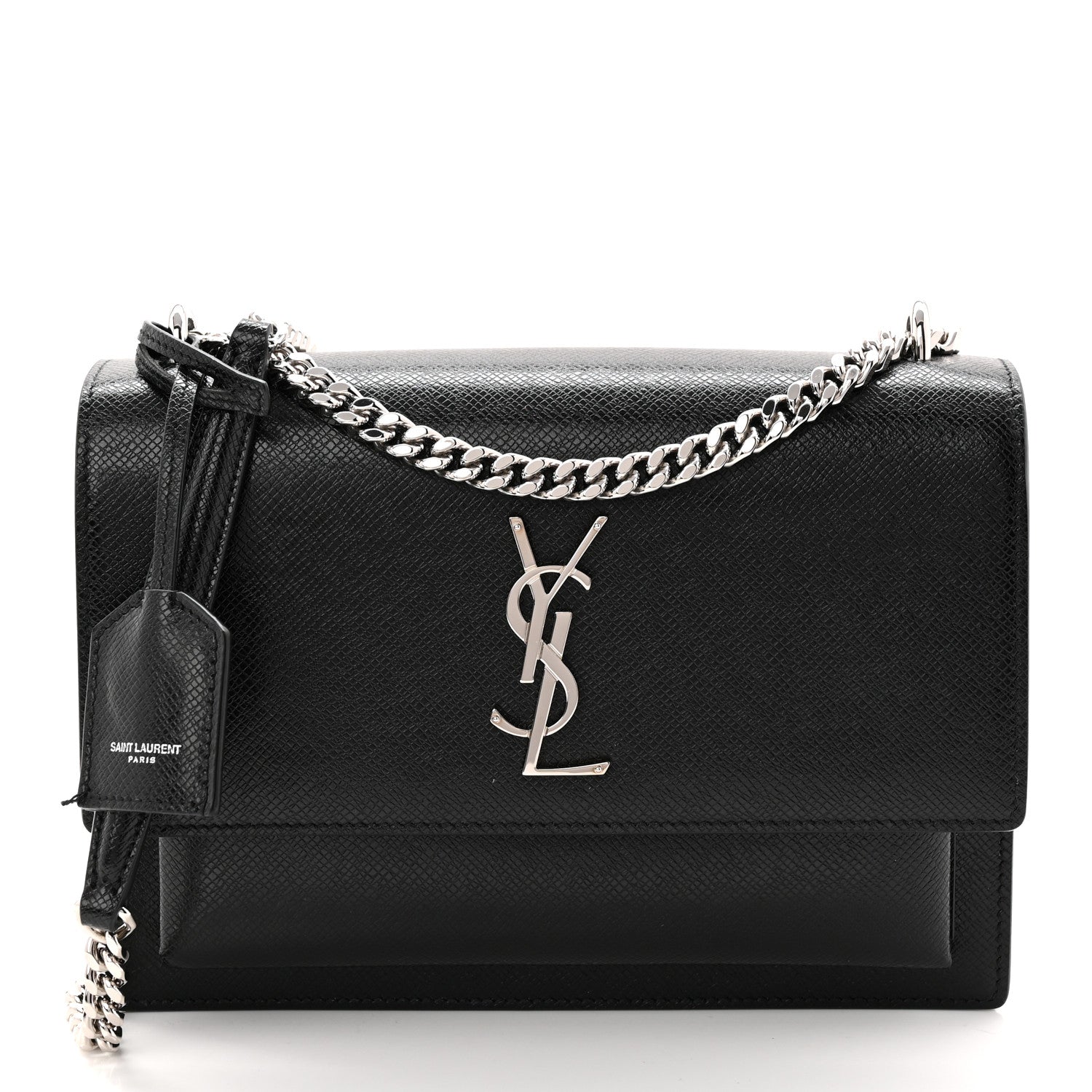 Saint Laurent Coated Bark Calfskin Medium Monogram Sunset Black 1 of 12