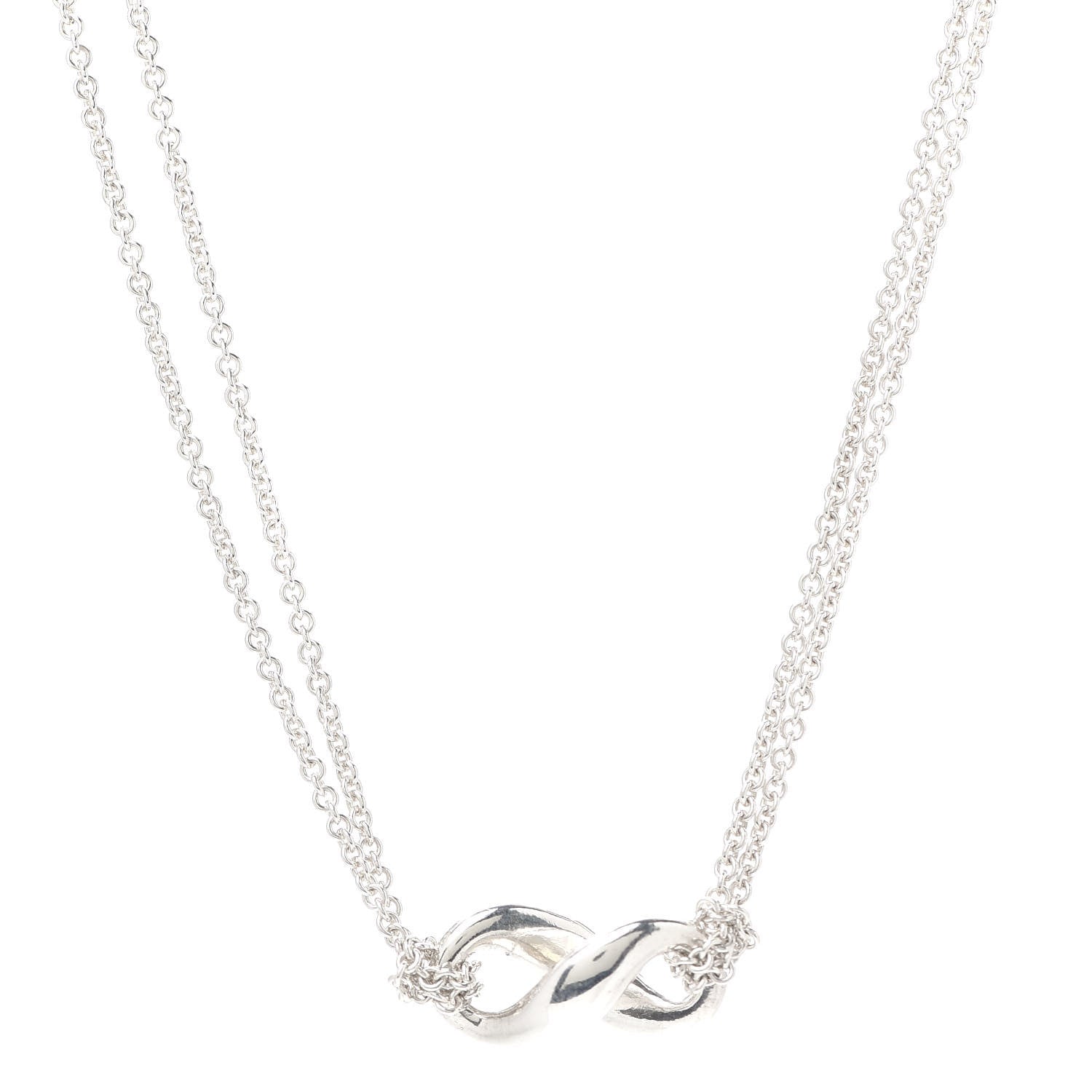 Tiffany Sterling Silver Figure 8 Pendant Necklace 1 of 6