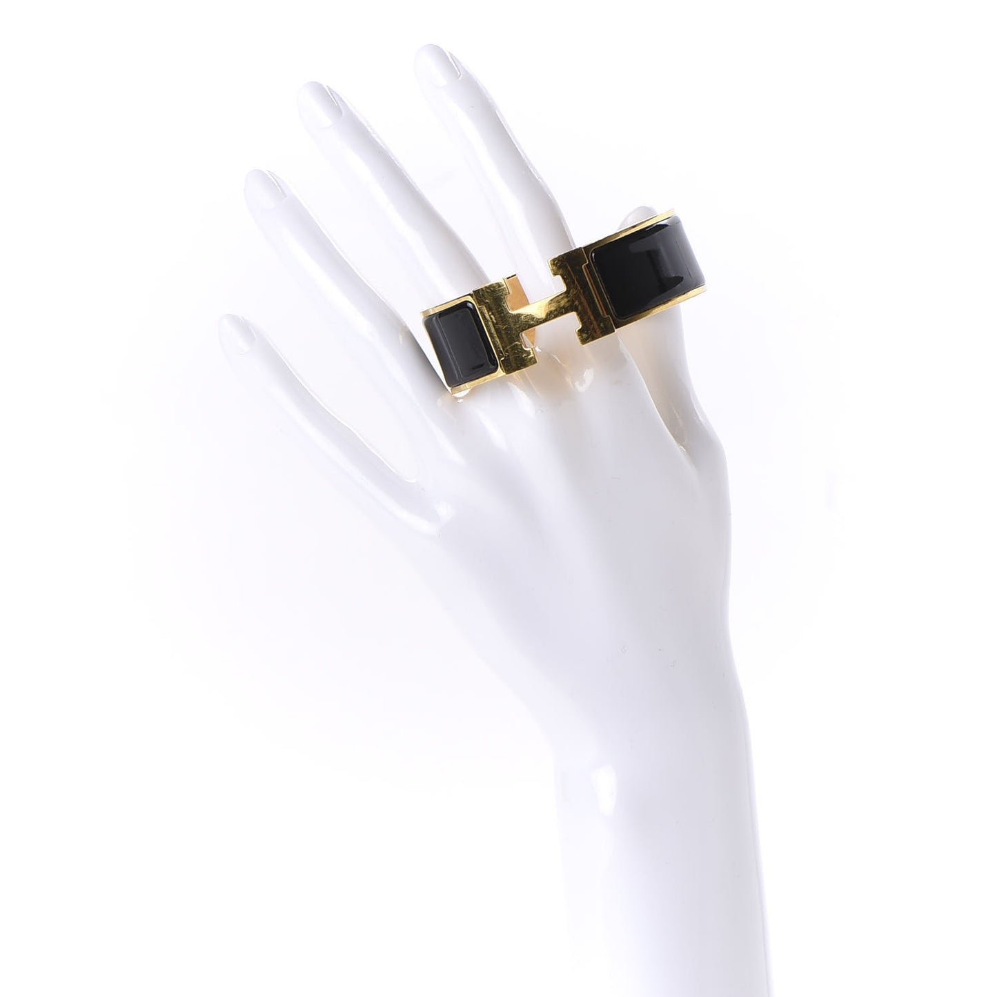 Enamel Wide Clic Clac H Bracelet GM Black