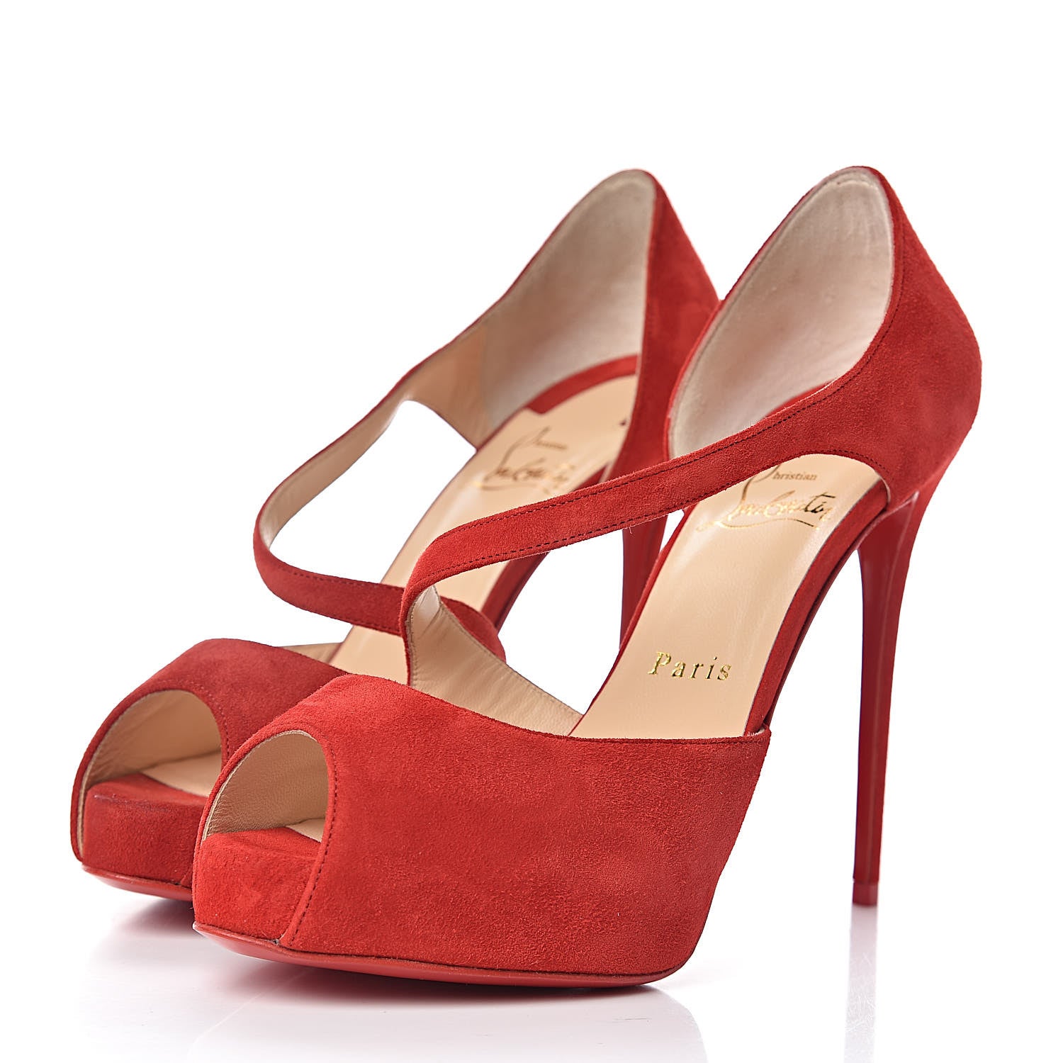 Christian Louboutin Veau Velours Catchy Two 120 Pumps 37.5 Loubi 3 of 8