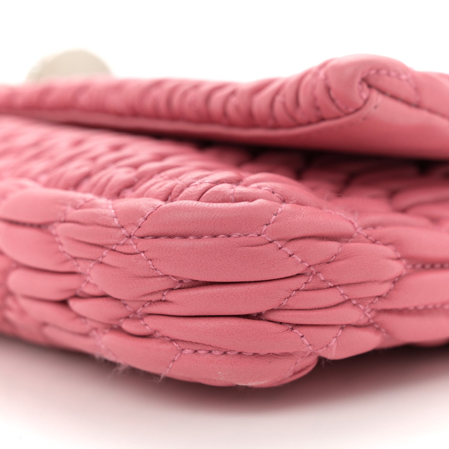 Miu Miu Nappa Matelasse Crystal Flap Clutch Pink Pomice 10 of 12