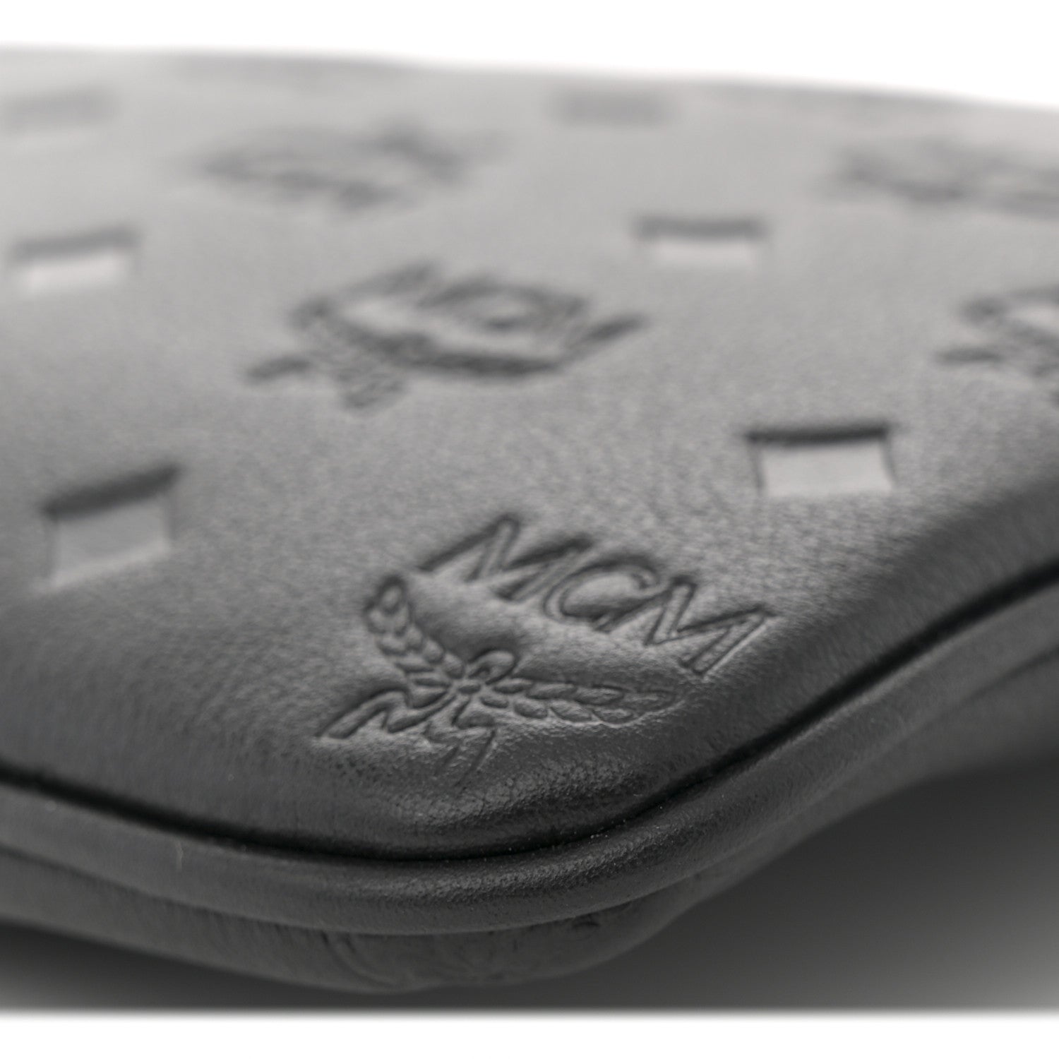 MCM Calfskin Monogram Klara Crossbody Pouch Black 9 of 9