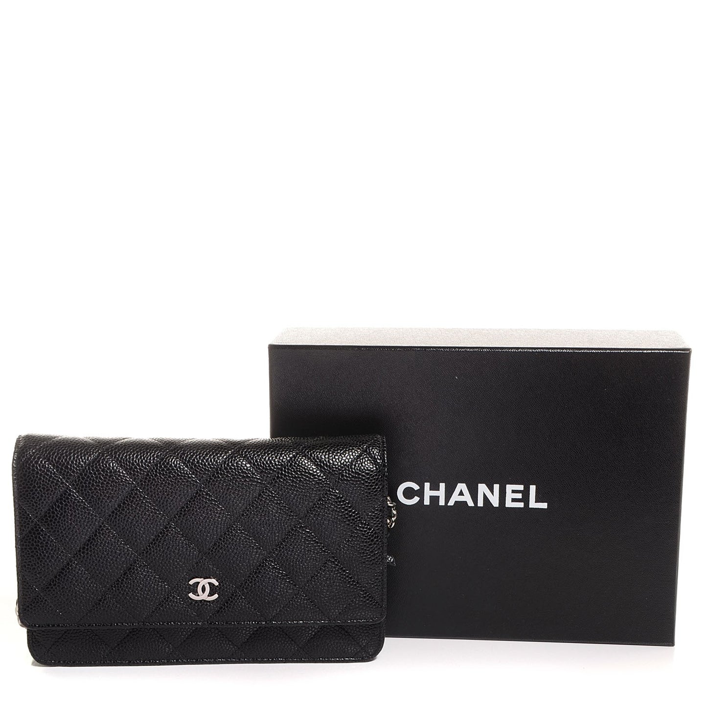 Caviar Quilted Wallet On Chain WOC Black