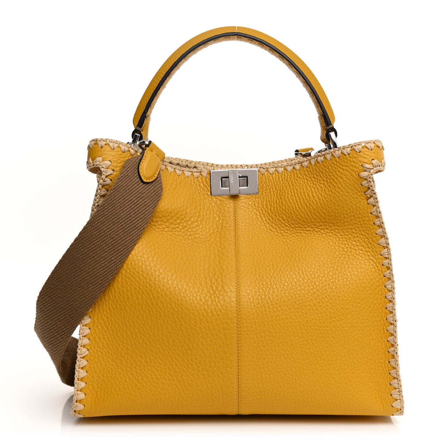 Cuoio Romano Selleria Raffia Bi-Color Woven Medium Peekaboo X-Lite Sunflower Paglia