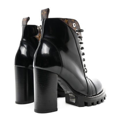 Louis Vuitton Patent Calfskin Monogram Star Trail Ankle Boots 36 Black 4 of 10