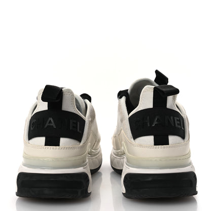 Chanel Velvet Calfskin Mixed Fibers CC Sneakers 36 Ivory Black 6 of 16