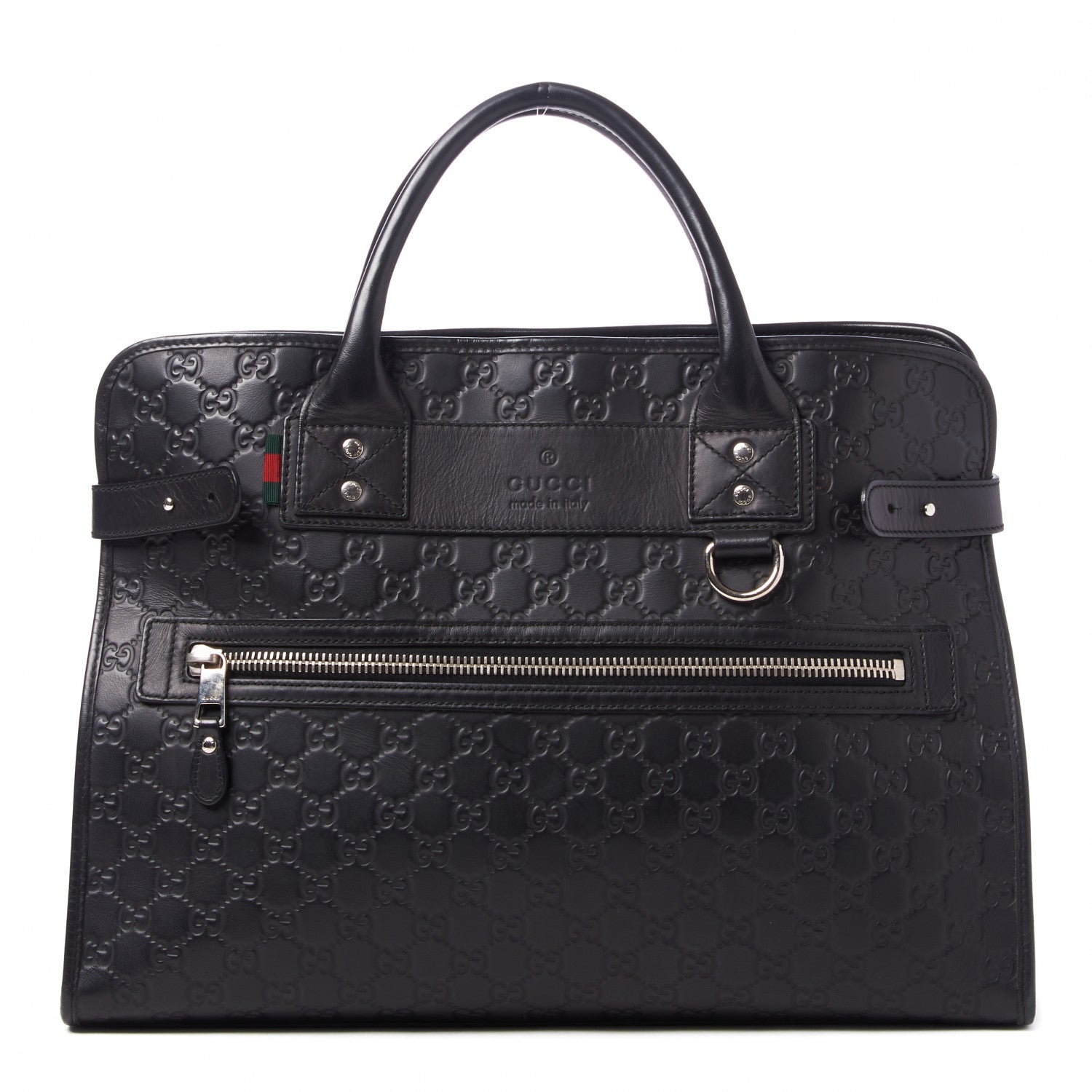 Gucci Guccissima Web Briefcase Black 1 of 8