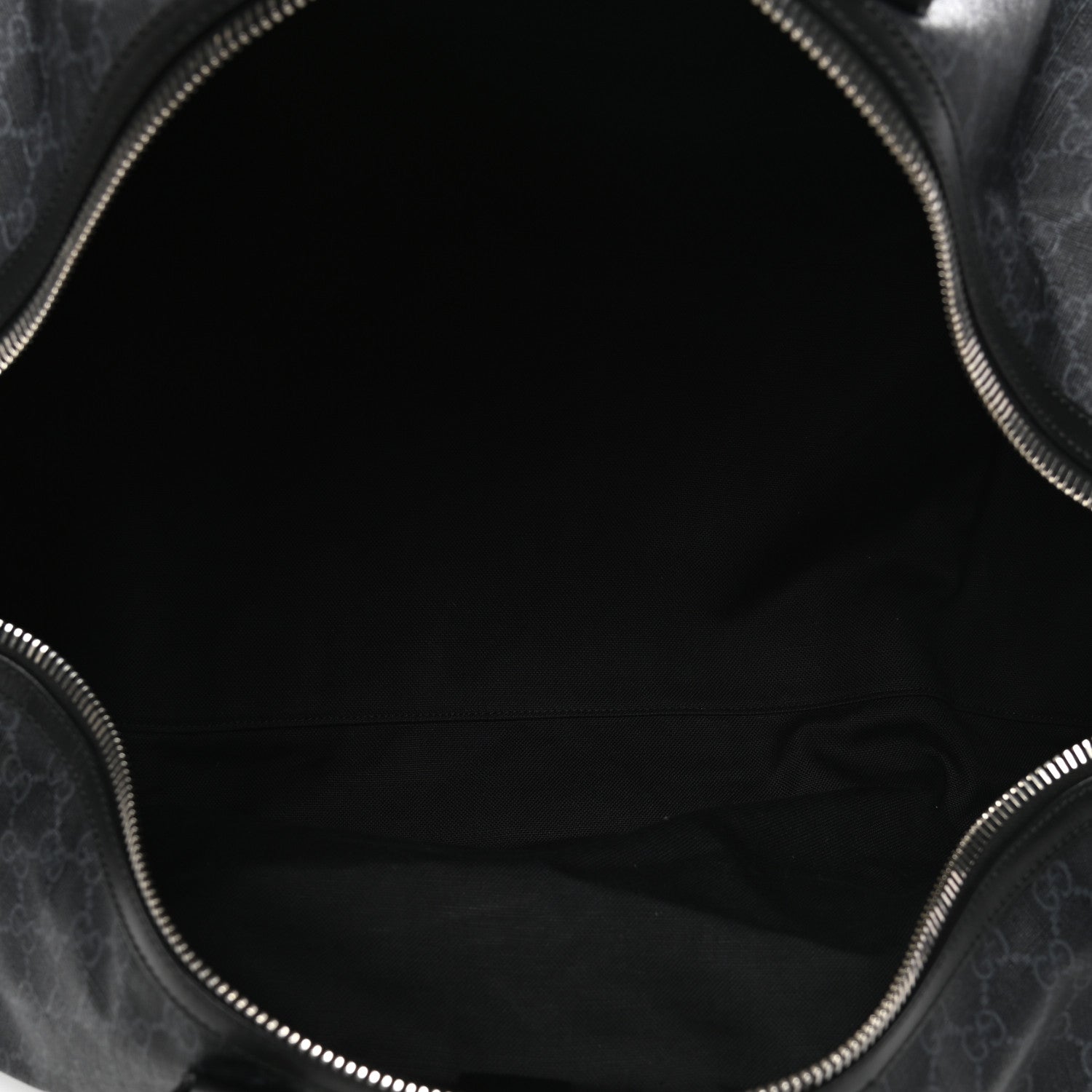 Gucci Soft GG Supreme Monogram Appia Calfskin Web Large Carry On Duffle Bag Black Grey 4 of 6