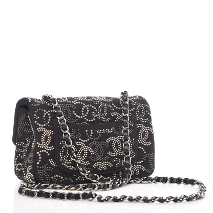 Chanel Canvas Studded Mini Rectangular Flap Black 4 of 10