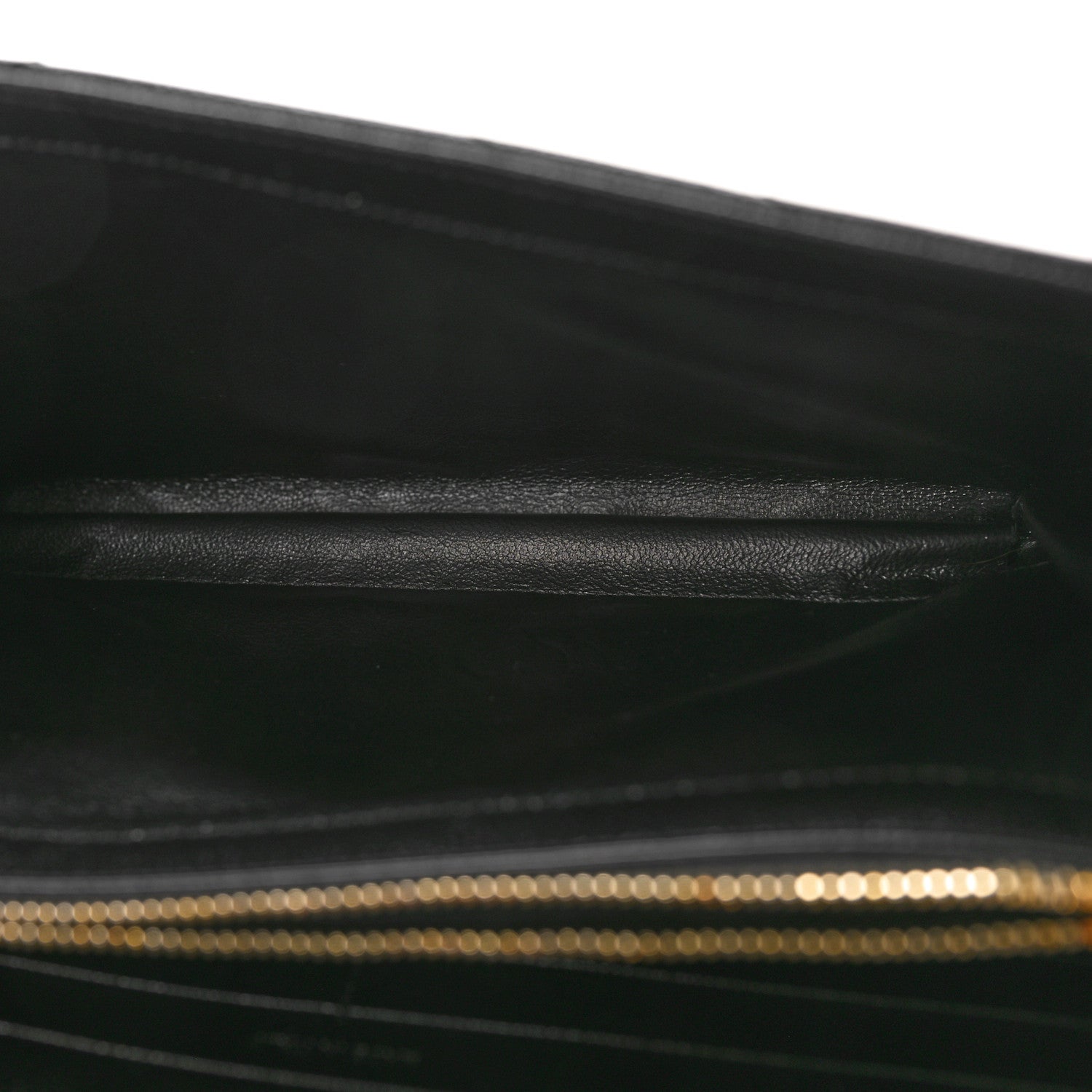 Saint Laurent Grain De Poudre Matelasse Chevron Monogram Chain Wallet Black 5 of 11