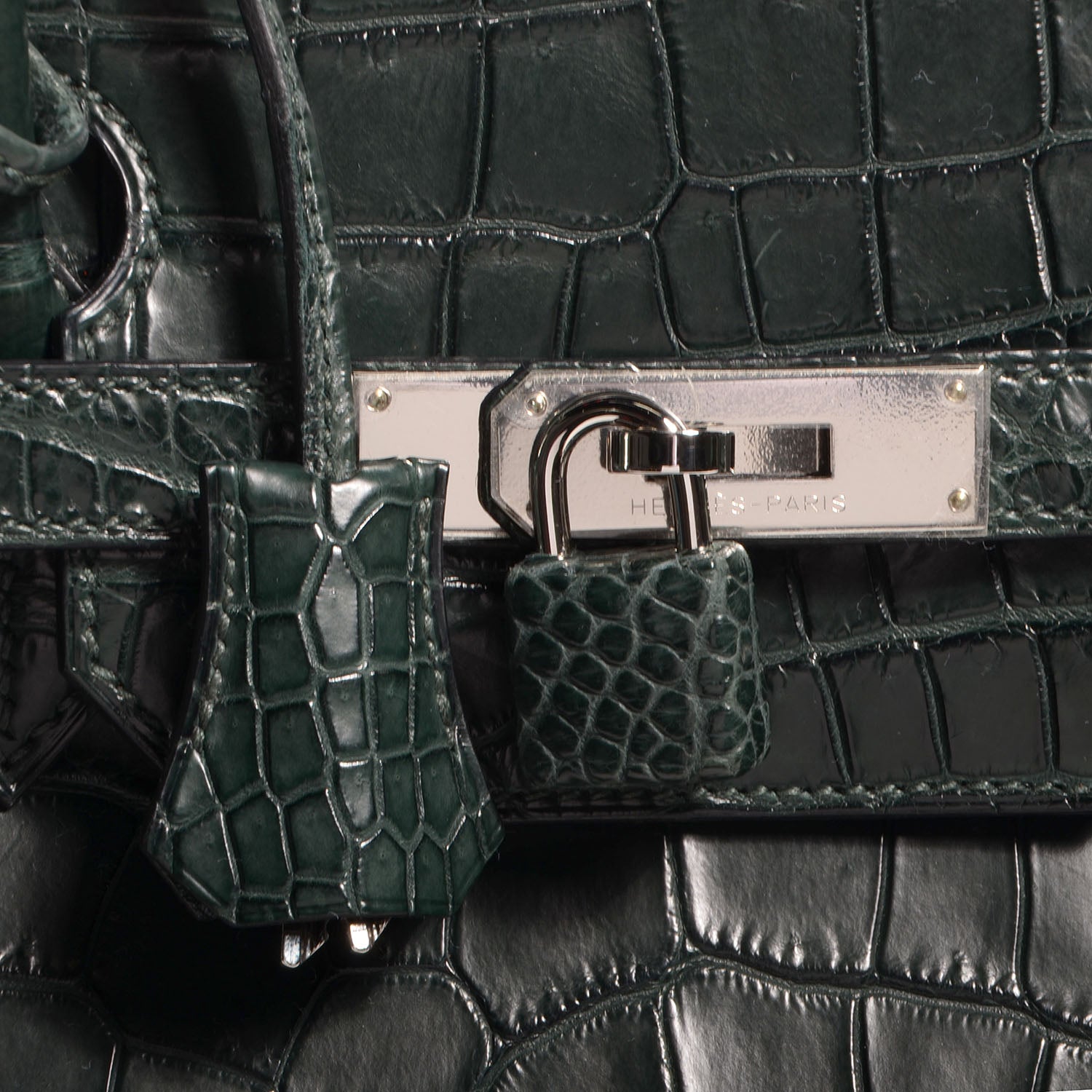 Hermes Matte Porosus Crocodile Birkin 40 Vert Fonce 8 of 10