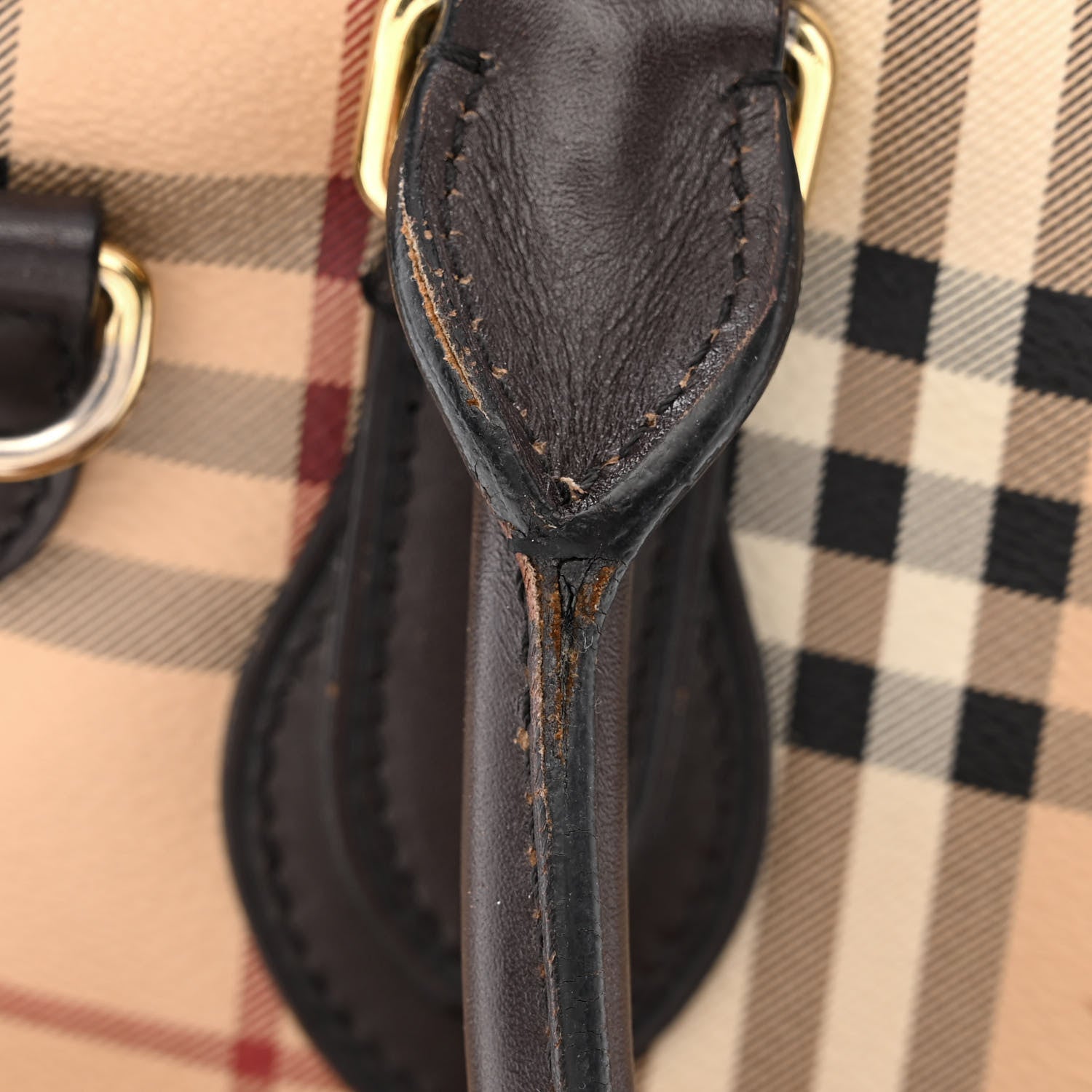 Burberry Haymarket Check Small Orchard Bowling Bag Chocolate 14 of 17