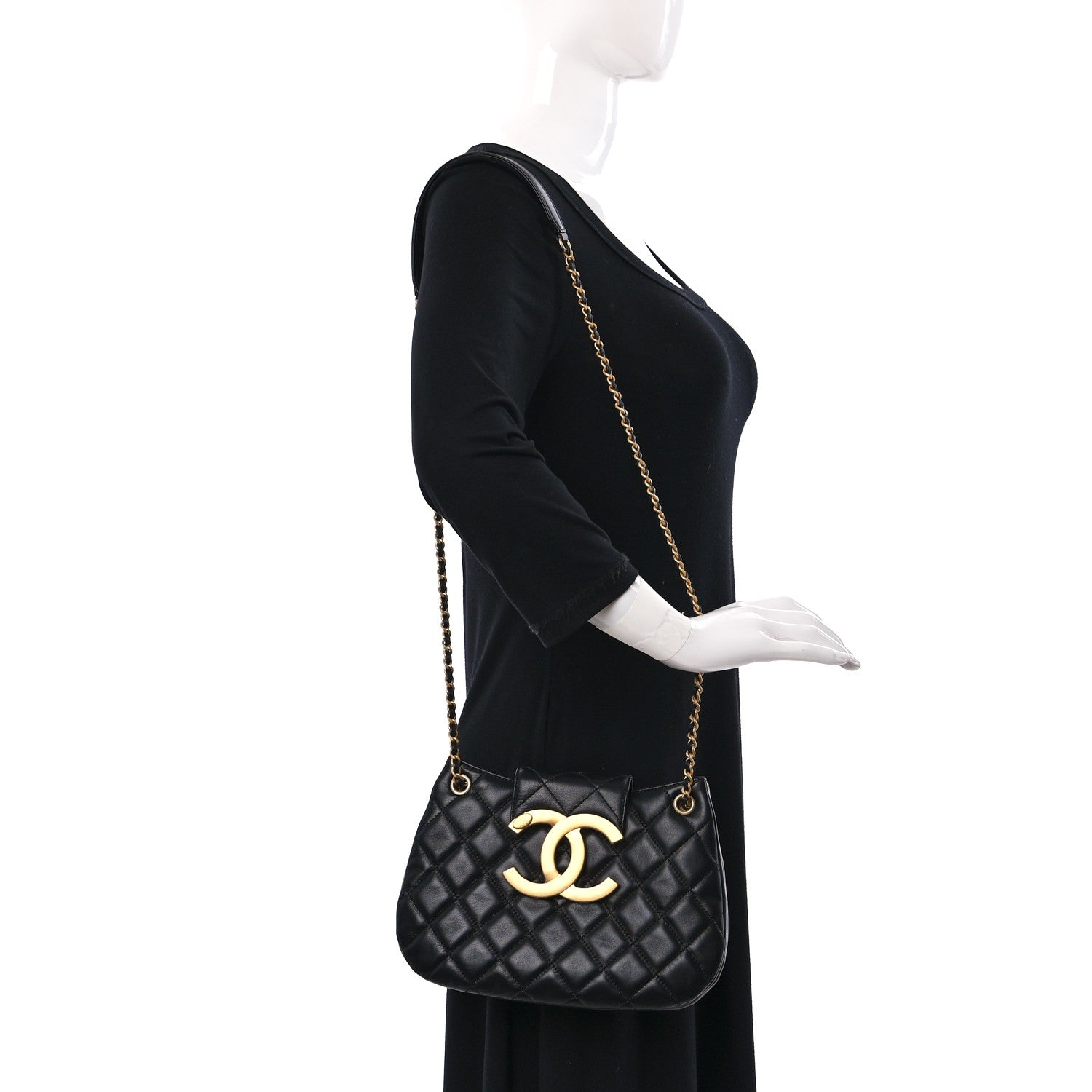 Chanel Lambskin Quilted CC Messenger Black 2 of 9