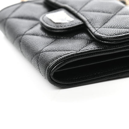 Chanel Caviar Quilted Flap Card Holder On Chain Black 10 of 11