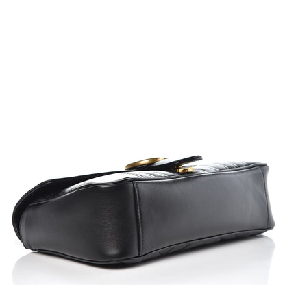Gucci Calfskin Matelasse Small GG Marmont Shoulder Bag Black 4 of 7