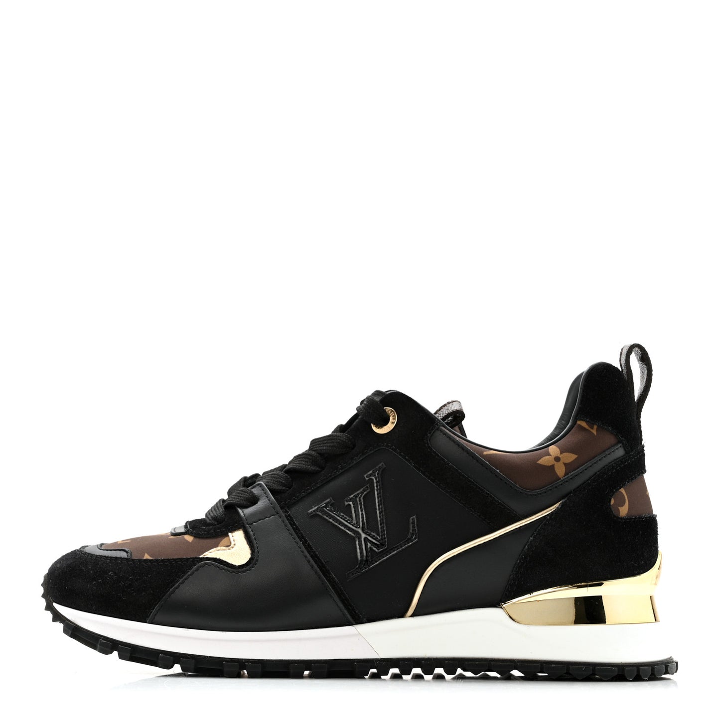 Suede Calfskin Recycled Monogram Nylon Run Away Sneakers 39 Black