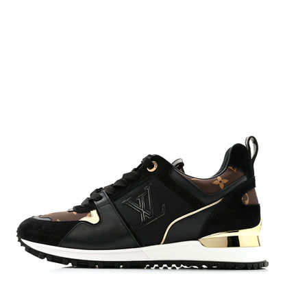 Louis Vuitton Suede Calfskin Recycled Monogram Nylon Run Away Sneakers 39 Black 1 of 13