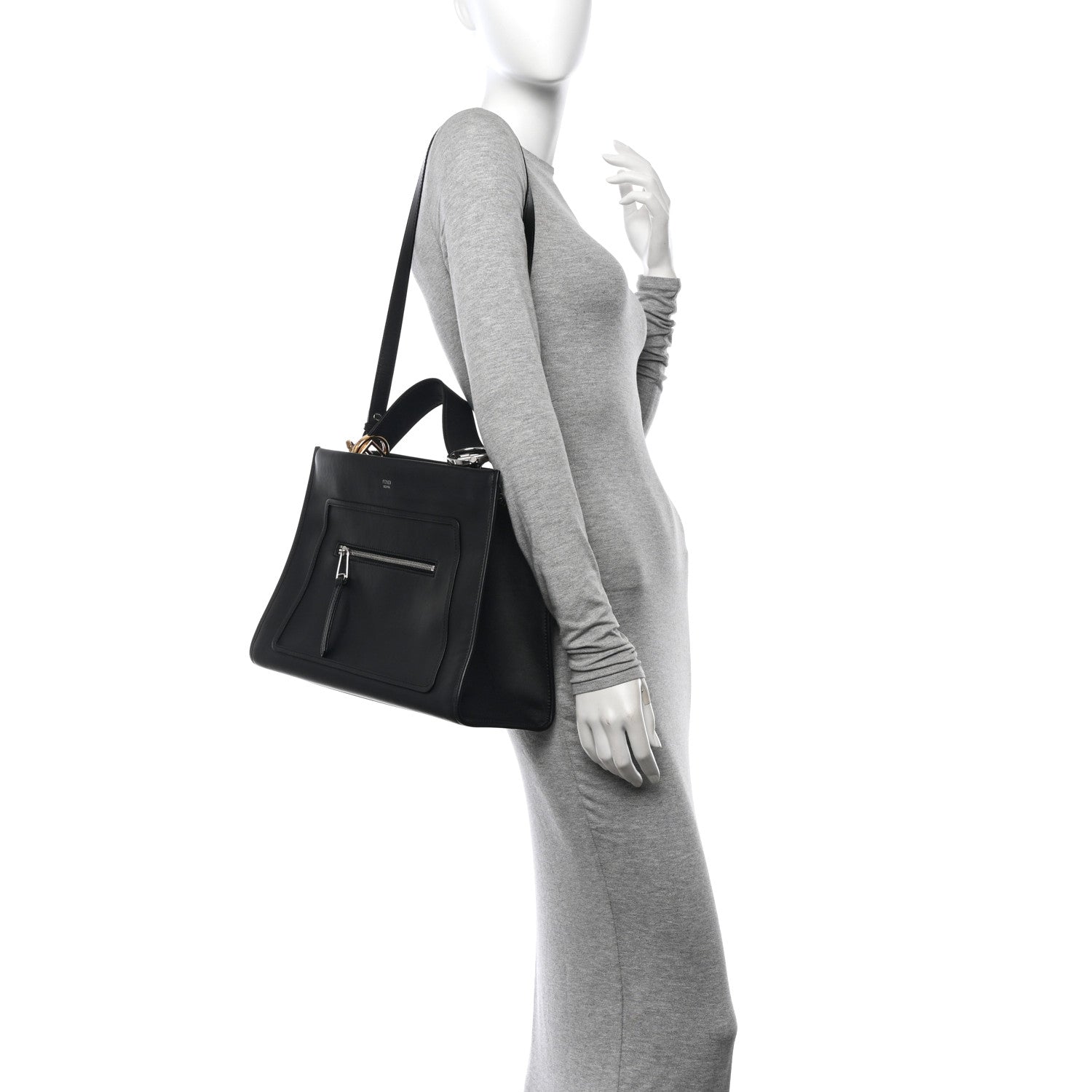 Fendi Vitello Century Opaco F is Fendi Regular Runaway Satchel Black 2 of 12