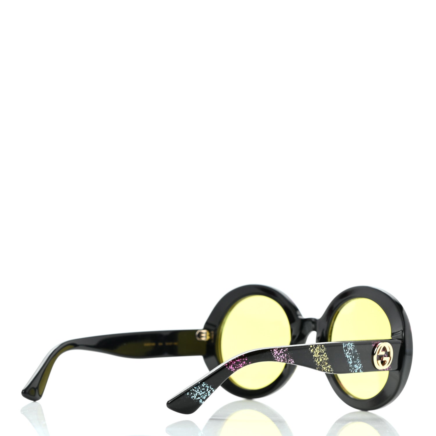 Gucci Acetate Round Glitter GG0319S Sunglasses Rainbow 4 of 7