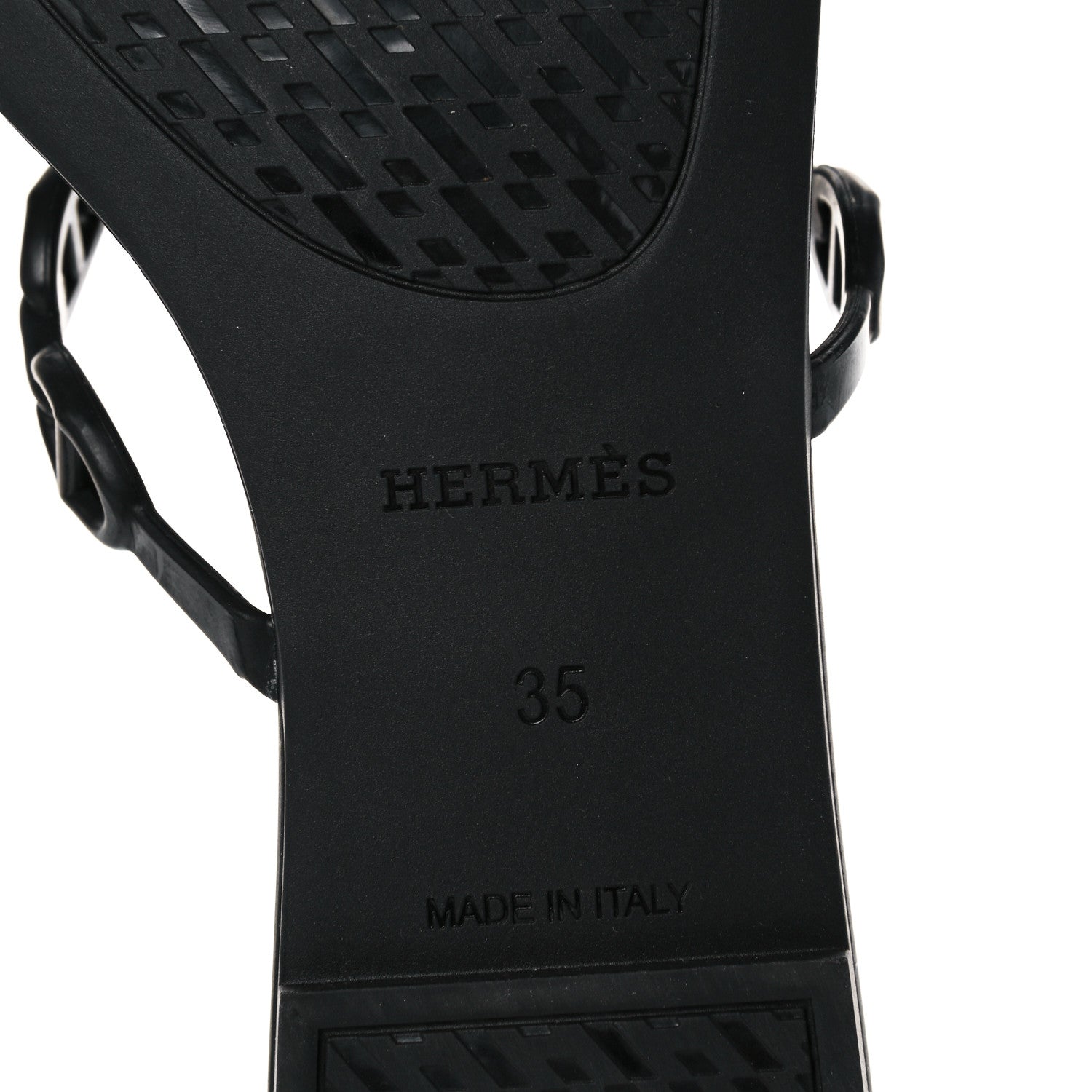 Hermes Rubber Chaine d'Ancre Rivage Sandals 35 Black 6 of 8