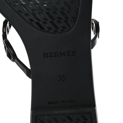 Hermes Rubber Chaine d'Ancre Rivage Sandals 35 Black 6 of 8