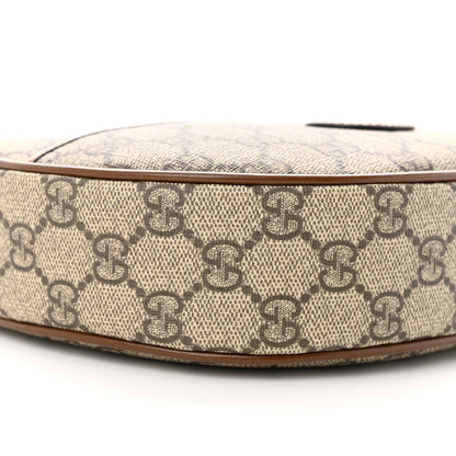 Gucci GG Supreme Monogram Azalea Calfskin Mini Retro Interlocking G Half Moon Bag Beige Ebony Brown Sugar 10 of 14