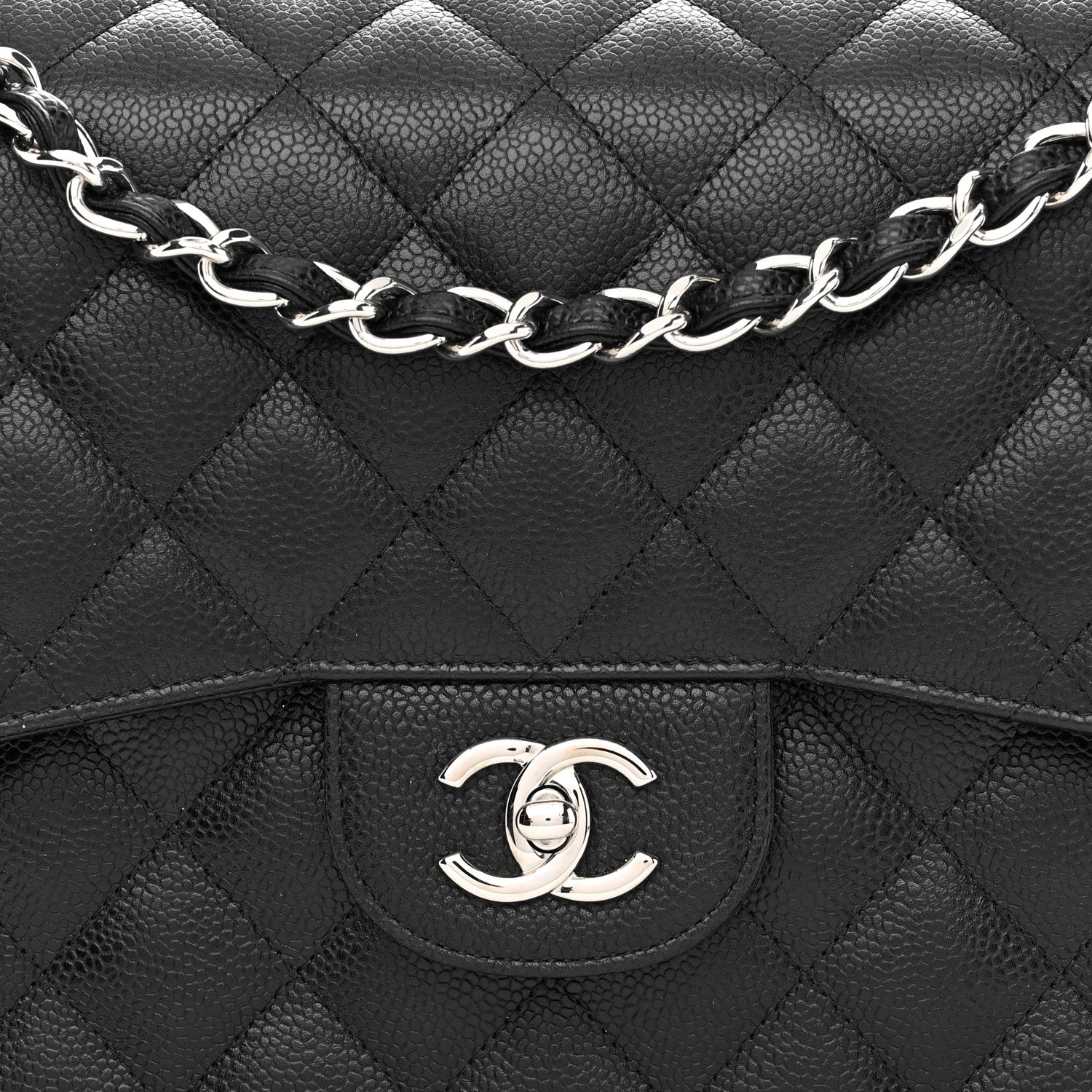 Chanel Caviar Quilted Jumbo Double Flap Black 8 of 12