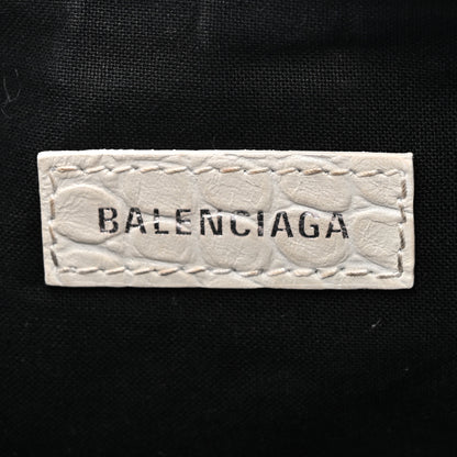 Balenciaga Extra Supple Calfskin Crocodile Embossed Le Cagole Shoulder Bag XS Optic White 7 of 11